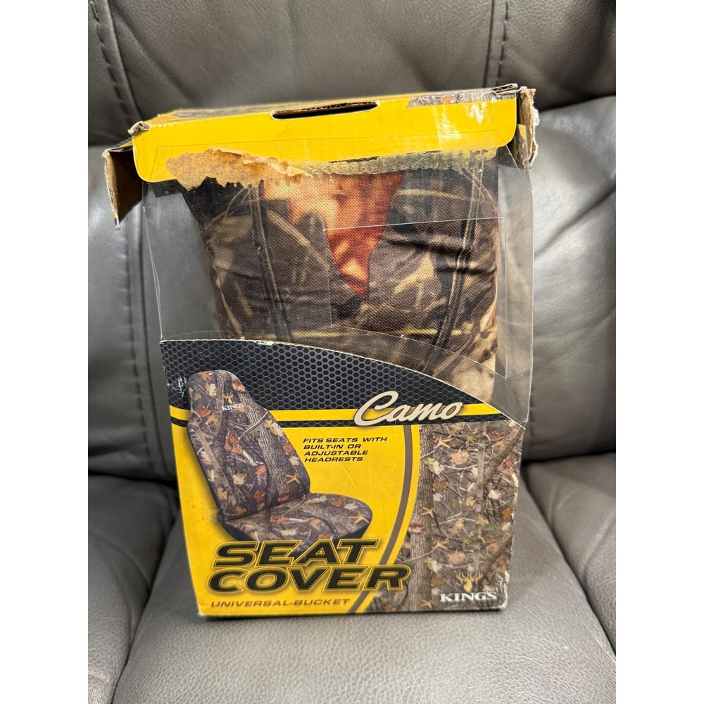 Kings Camo Woodland Shadow Universal Bucket Seat Cover Hunting Truck SUV Front
